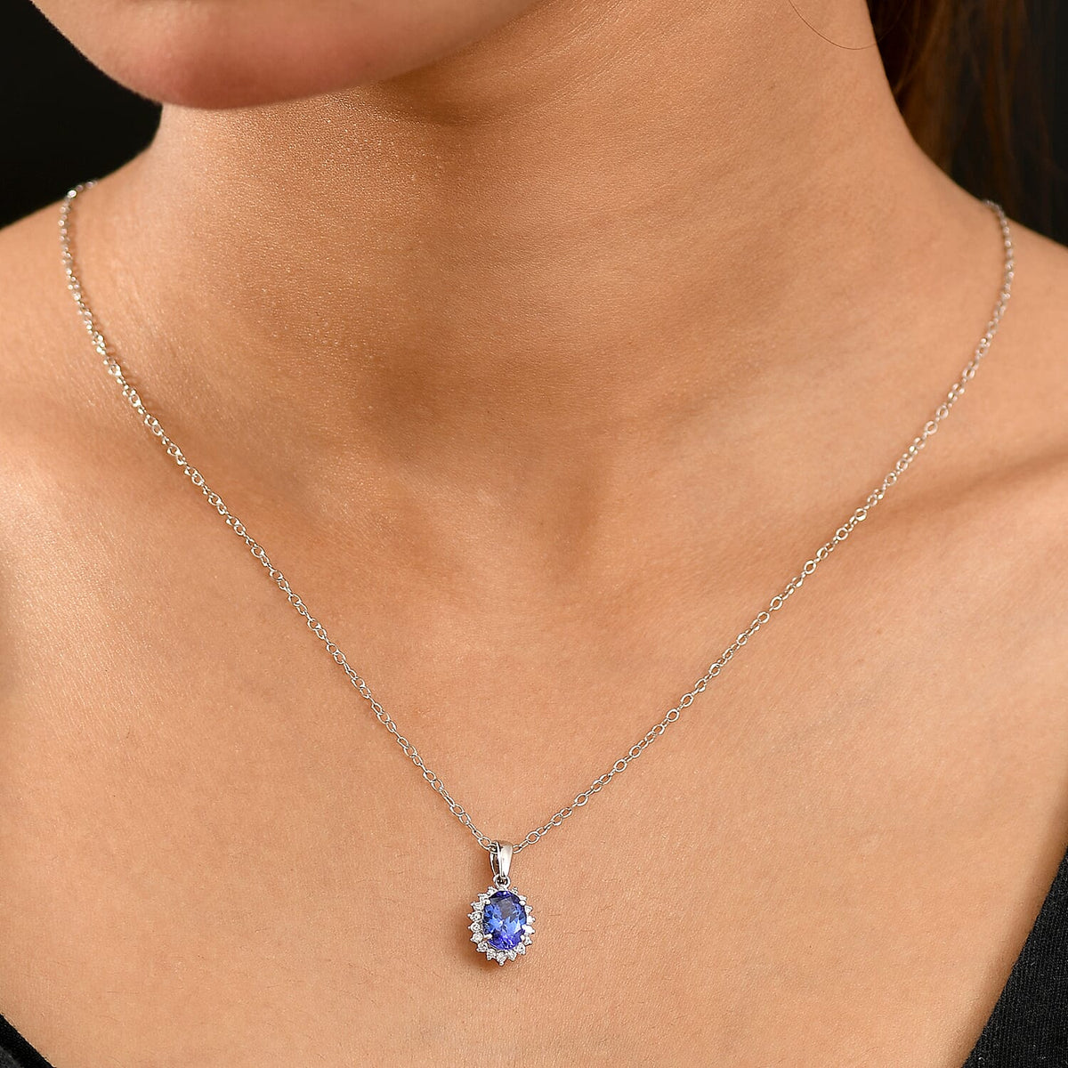 Certified &amp; Appraised RHAPSODY AAAA Tanzanite, Diamond Sunburst Pendant Necklace in 950 Platinum 20 Inches, 1.76 Ct. 4380493 3