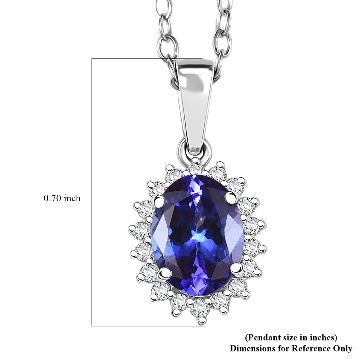 Certified &amp; Appraised RHAPSODY AAAA Tanzanite, Diamond Sunburst Pendant Necklace in 950 Platinum 20 Inches, 1.76 Ct. 4380493 6