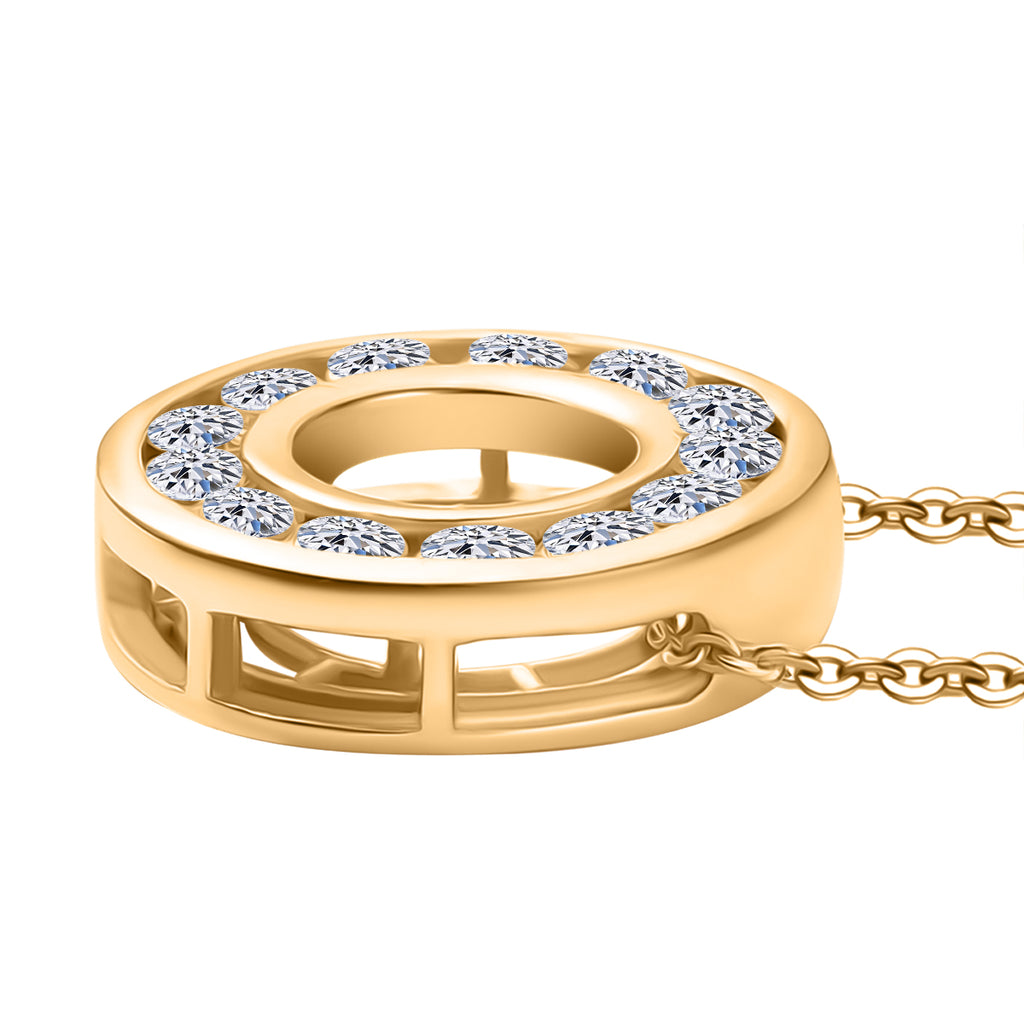 Luxuriant - Diamond Lab Grown Diamond (VS/E-F) Pendant with Chain (Size 20) in 18K Vermeil Yellow Gold Plated Sterling Silver 1.00 Ct._4387538_3