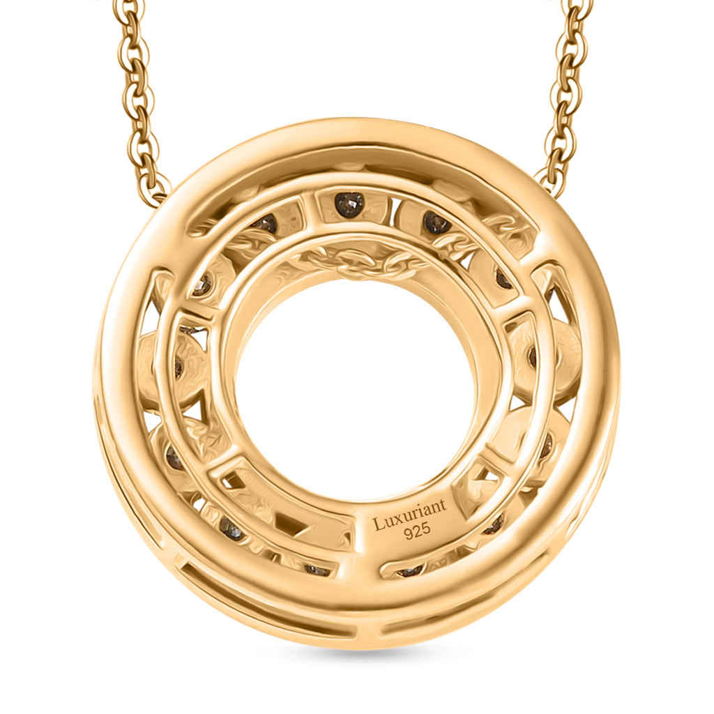 Luxuriant - Diamond Lab Grown Diamond (VS/E-F) Pendant with Chain (Size 20) in 18K Vermeil Yellow Gold Plated Sterling Silver 1.00 Ct._4387538_4