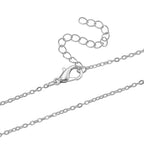 Austrian Blue Crystal Pendant with Chain (Size 20-2 Ext) with Lobster Clasp in White Tone