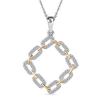 Luxuriant Lab Grown Diamond Pendant with Chain (Size 20) in Rhodium Overlay Sterling Silver 0.33 Ct._4388249