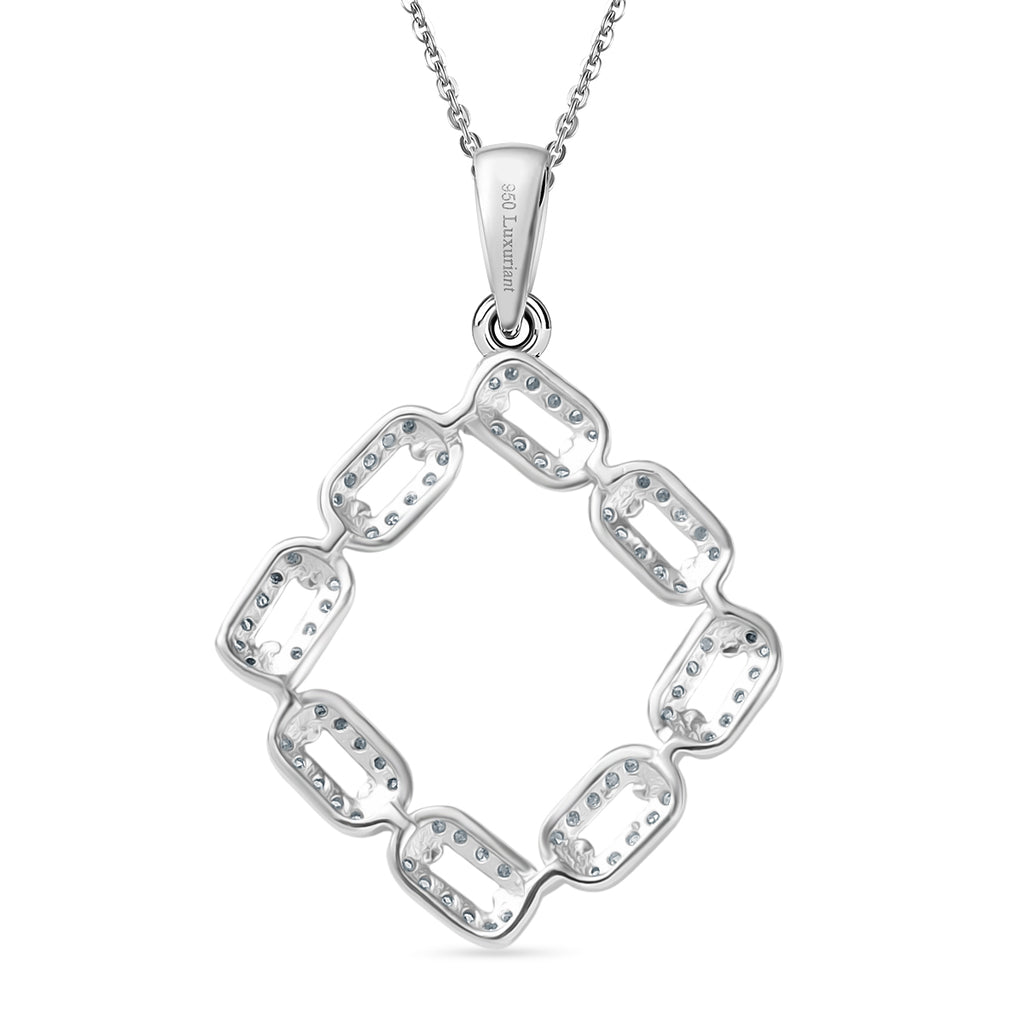 Luxuriant Lab Grown Diamond Pendant with Chain (Size 20) in Rhodium Overlay Sterling Silver 0.33 Ct._4388249_4