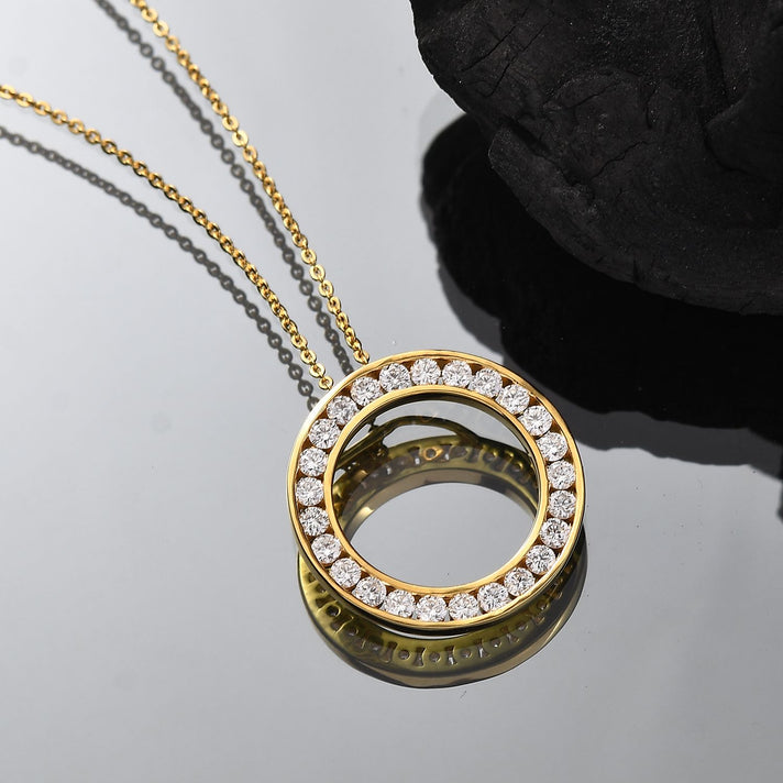 LUXURIANT 1 Ct. Lab Grown Diamond Circle of Life Pendant with Chain (Size 20) in 18K Vermeil Yellow Gold Over Sterling Silver 4388827 2