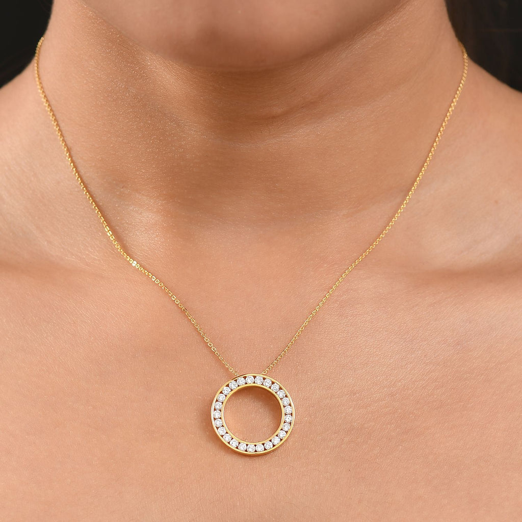 Luxuriant - Lab Grown Diamond (SI/G-H) Circle of Life Pendant with Chain (Size 20) in 18K Vermeil Yellow Gold Plated Sterling Silver 1.00 Ct._4388827_2