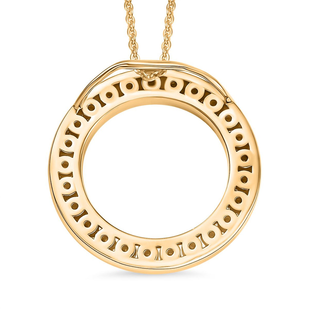 Luxuriant - Lab Grown Diamond (SI/G-H) Circle of Life Pendant with Chain (Size 20) in 18K Vermeil Yellow Gold Plated Sterling Silver 1.00 Ct._4388827_4