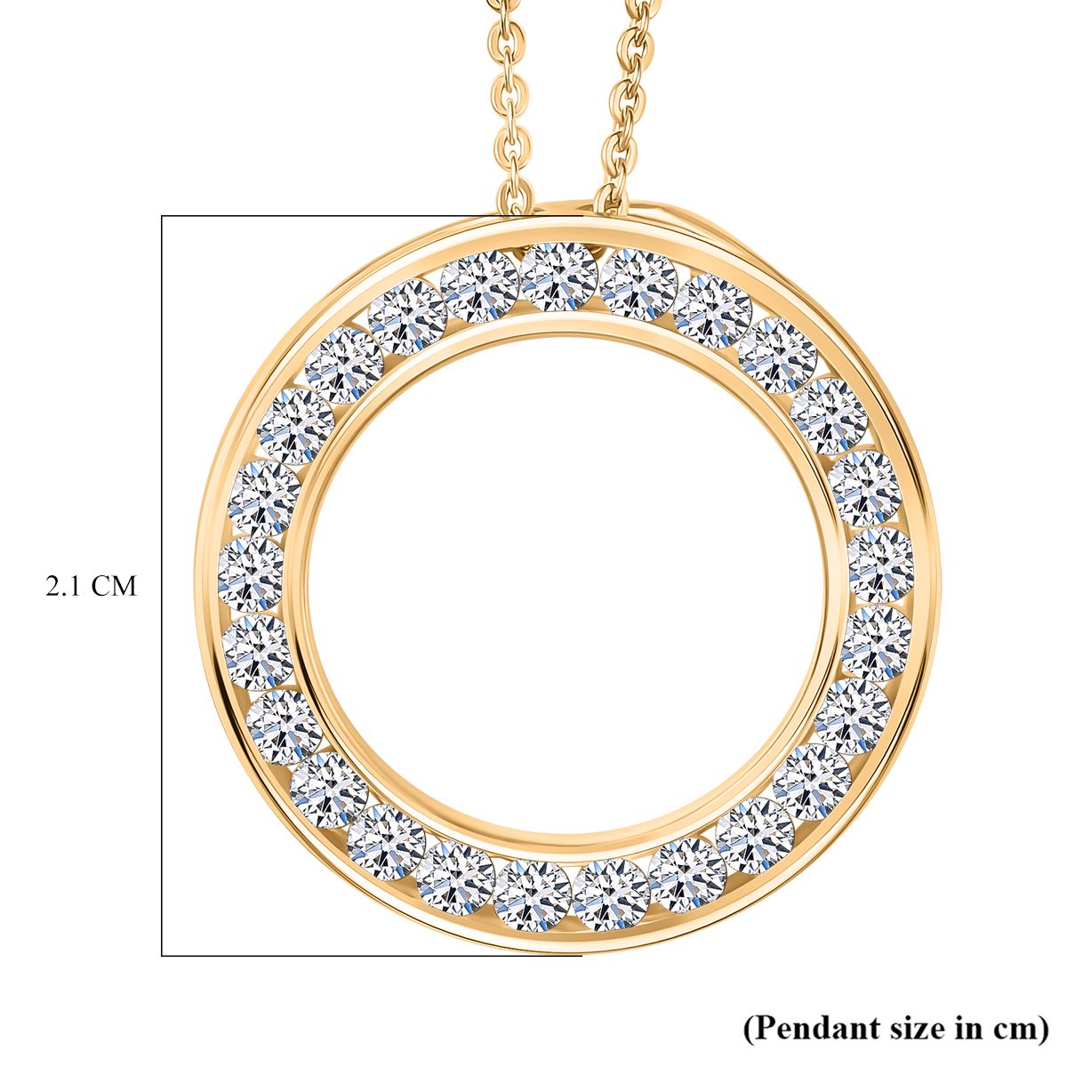 LUXURIANT 1 Ct. Lab Grown Diamond Circle of Life Pendant with Chain (Size 20) in 18K Vermeil Yellow Gold Over Sterling Silver 4388827 7