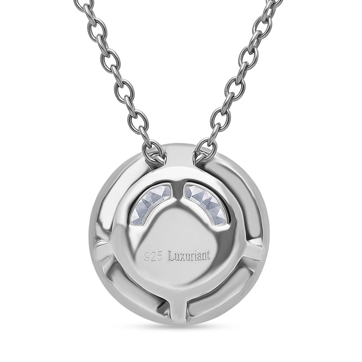 LUXURIANT 1 Ct. Bezel-Set Lab Grown Diamond Solitaire Pendant with Chain (Size 18-20) in Rhodium Overlay Sterling Silver, SGL Certified V32565584 4