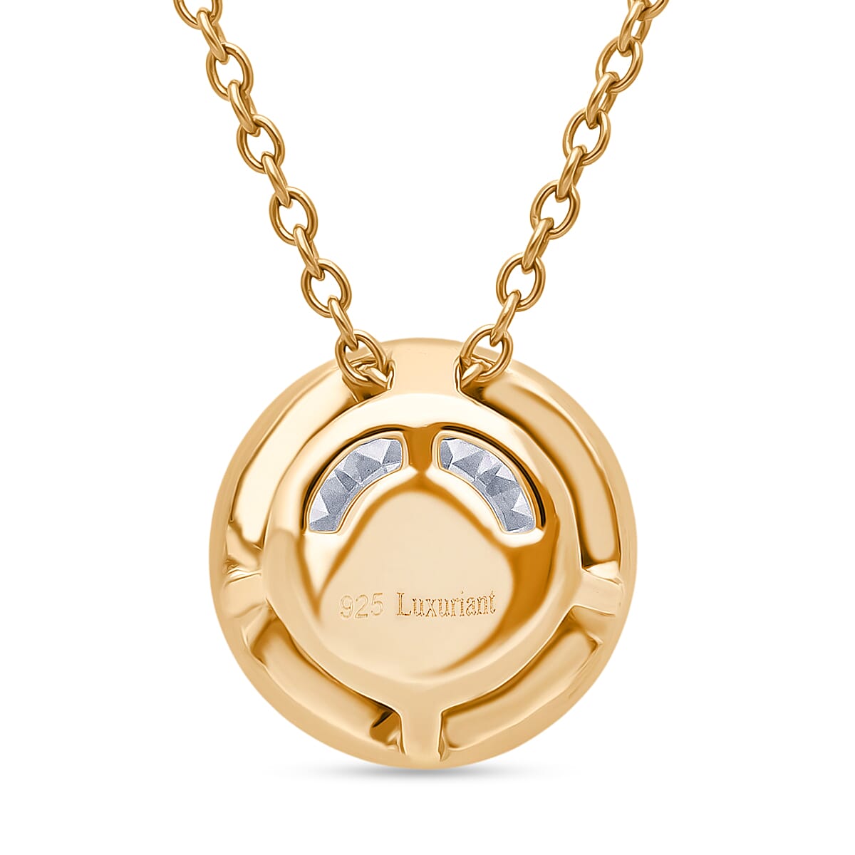 LUXURIANT SGL Certified 1 Ct. Lab Grown Diamond SI G-H Solitaire Pendant with Chain (Size 18 + 2) in Vermeil Yellow Gold Plated Sterling Silver V32697185 4