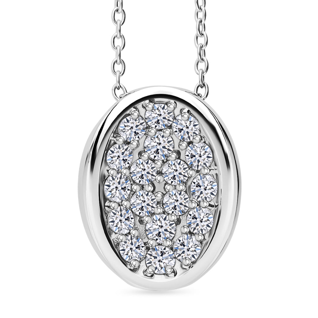 Luxuriant - Lab Grown Diamond (SI/GH) Pendant with Chain (Size 18 + 2) in Platinum Overlay Sterling Silver 0.50 Ct_4390862
