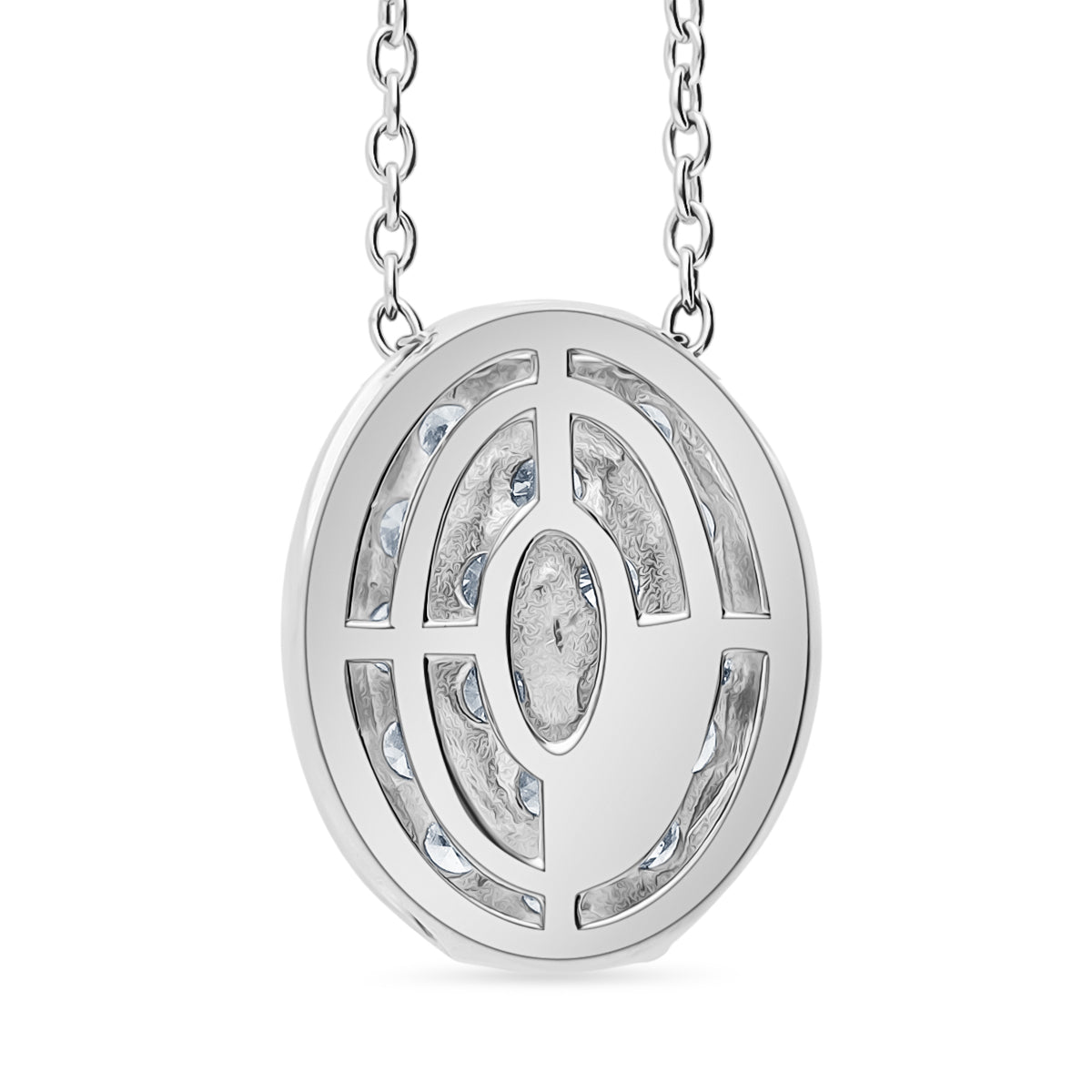 LUXURIANT Lab Grown Diamond Cluster Pendant with Chain (Size 18-2) in Platinum Overlay Sterling Silver (SI-GH) 4390862 3