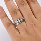 Set of 2 - Luxuriant Lab Grown Diamond (SI-GH) Stackable Ring in Rhodium Overlay Sterling Silver 1.00 Ct._4392757_2