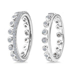 Set of 2 - Luxuriant Lab Grown Diamond (SI-GH) Stackable Ring in Rhodium Overlay Sterling Silver 1.00 Ct._4392757_3