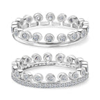 Set of 2 - Luxuriant Lab Grown Diamond (SI-GH) Stackable Ring in Rhodium Overlay Sterling Silver 1.00 Ct._4392757_4