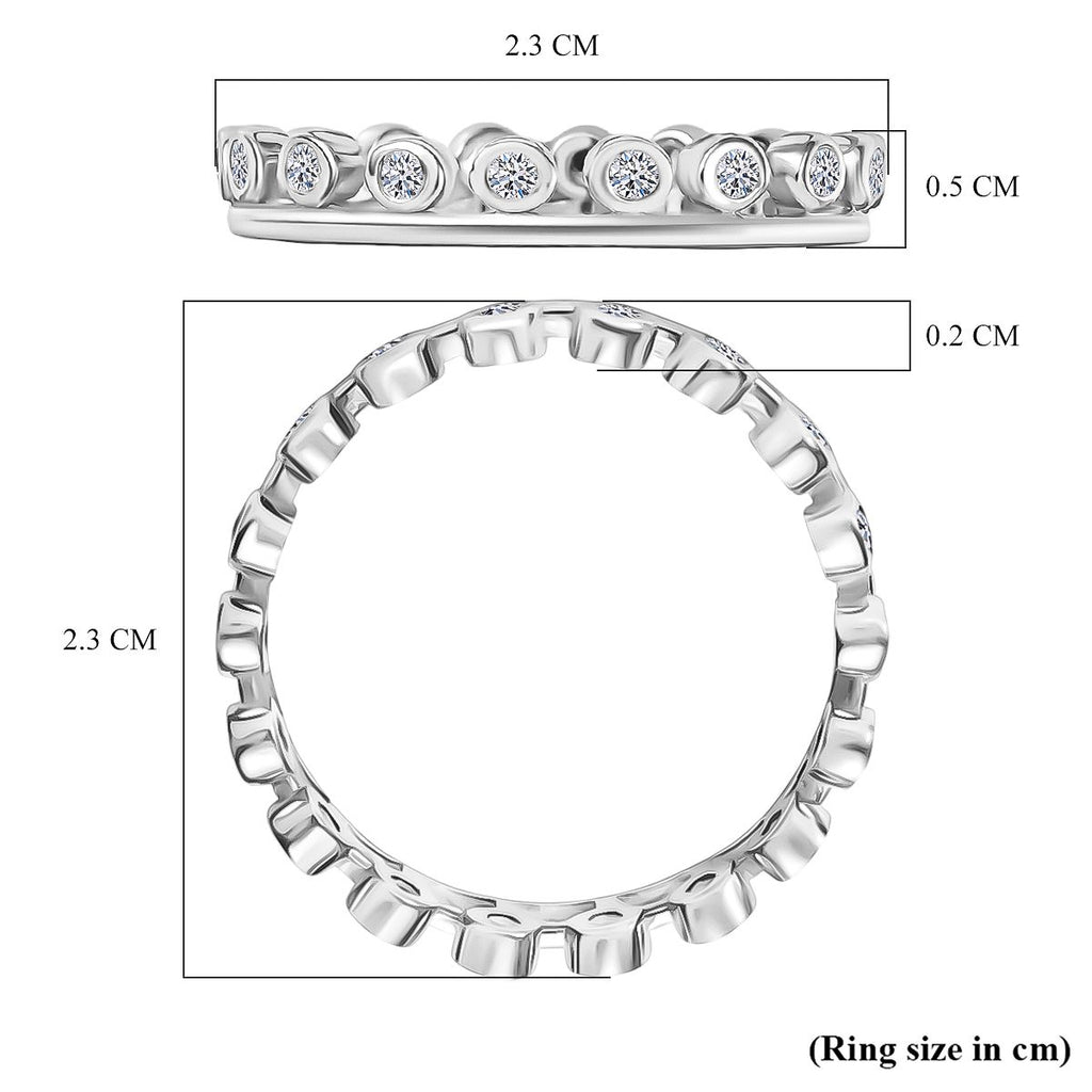 Set of 2 - Luxuriant Lab Grown Diamond (SI-GH) Stackable Ring in Rhodium Overlay Sterling Silver 1.00 Ct._4392757_5