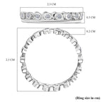 Set of 2 - Luxuriant Lab Grown Diamond (SI-GH) Stackable Ring in Rhodium Overlay Sterling Silver 1.00 Ct._4392757_5