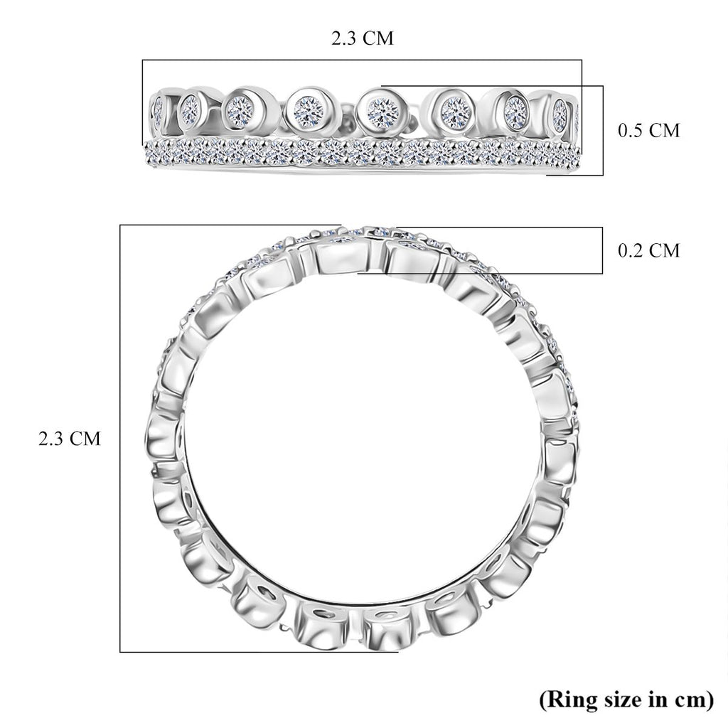Set of 2 - Luxuriant Lab Grown Diamond (SI-GH) Stackable Ring in Rhodium Overlay Sterling Silver 1.00 Ct._4392757_6