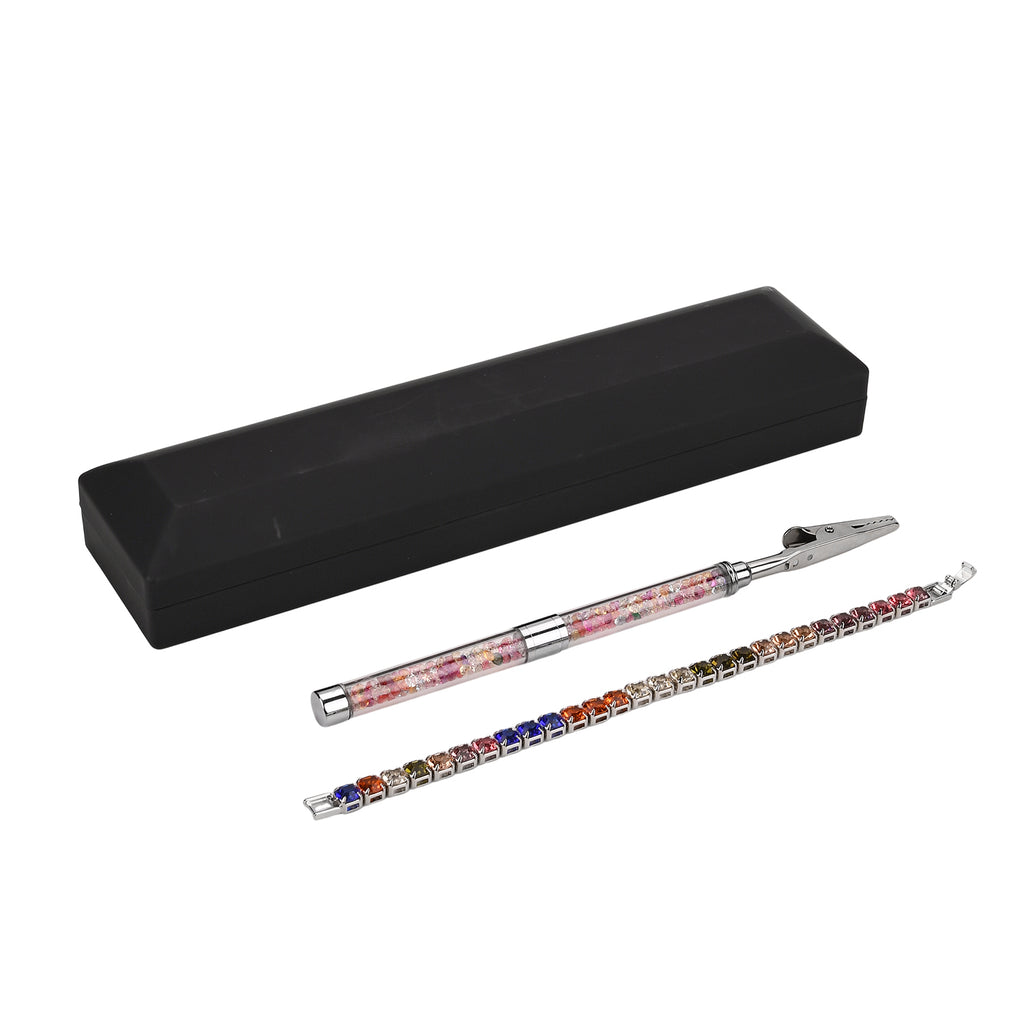 2 Piece Set - Austrian Multi Colour Crystal Bracelet (Size 7.5) & Bracelet Buddy 70.00 Ct._4392975