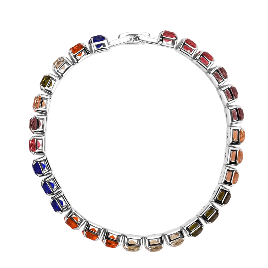 2 Piece Set - Austrian Multi Colour Crystal Bracelet (Size 7.5) & Bracelet Buddy 70.00 Ct._4392975_6