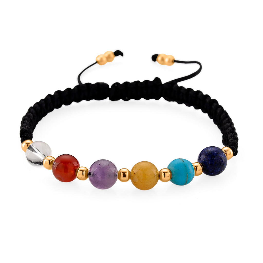 Tucson Find- 2 Piece Set - Framed Multi Gemstone and Seven Chakra Gemstone Bracelet (Size 7.5 Stretchable) 150.00 Ct._4393115_2