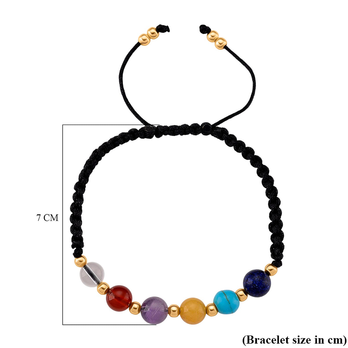 Tucson Find- 2 Piece Set - Framed Multi Gemstone and Seven Chakra Gemstone Bracelet (Size 7.5 Stretchable) 150.00 Ct. 4393115 6