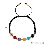 Tucson Find- 2 Piece Set - Framed Multi Gemstone and Seven Chakra Gemstone Bracelet (Size 7.5 Stretchable) 150.00 Ct._4393115_5