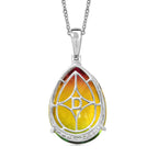 D'joy Rainbow Genesis Quartz Sunbeam Oasis Pendant with Chain (Size 20) in Rhodium Overlay Sterling Silver 52.01 Ct, Silver Wt. 8.41_4395356_4