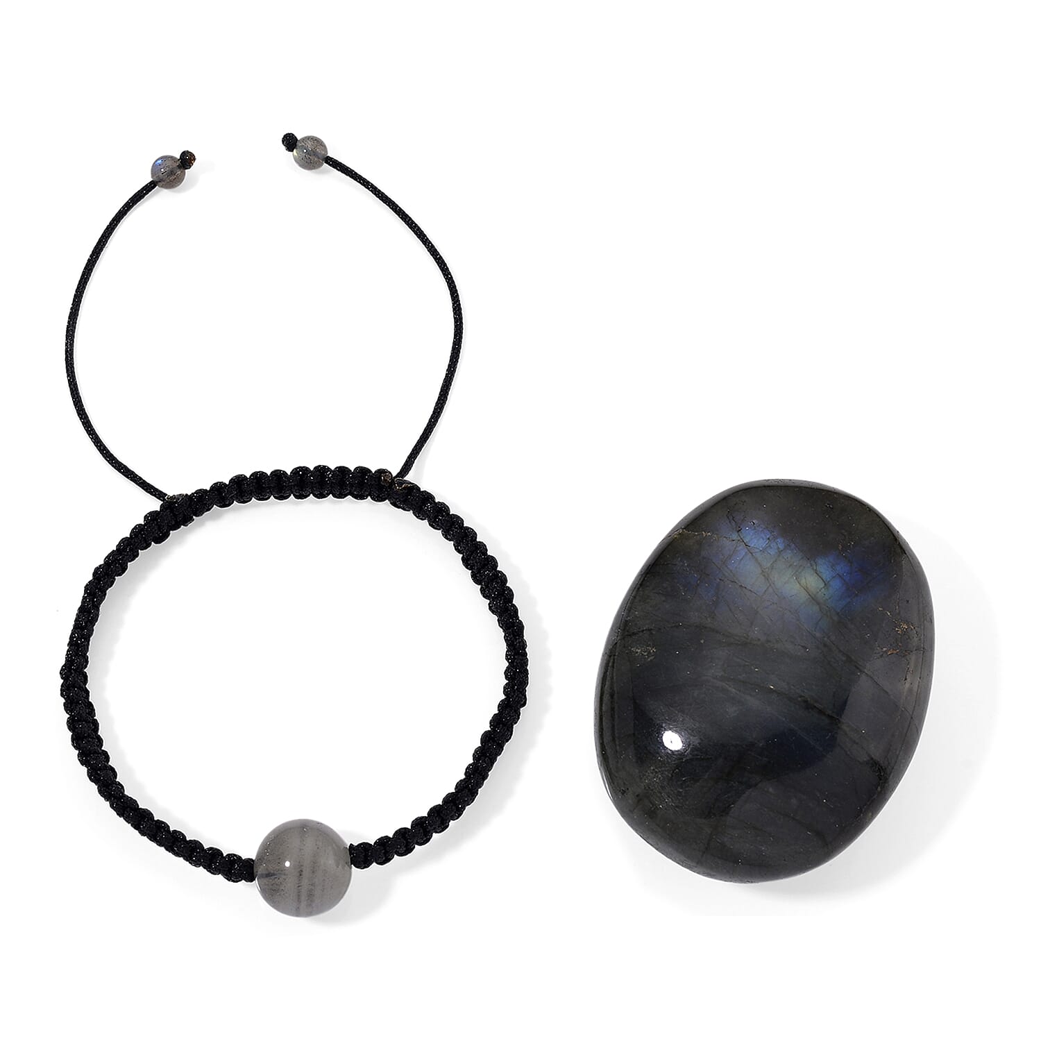 Tucson Find- 2 Piece Set - Labradorite  Loose Stone and Adjustable Bracelet 315.00 Ct. V32531165 0