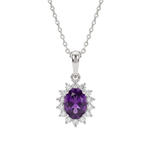 Royal Bali Collection - D'Joy Masoala Sapphire & Natural Cambodian Zircon Halo Pendant with Chain (Size - 20) with Lobster Clasp in 18K Vermeil Yellow Gold Plated Sterling Silver 1.38 Ct.