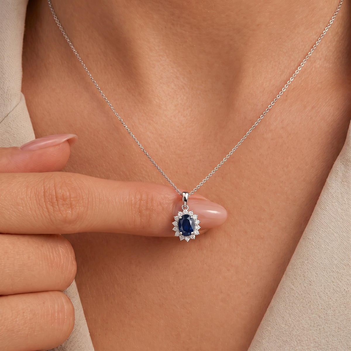 Masoala Sapphire September Birthstone and Natural Zircon Pendant with Chain (Size 20)  in Platinum Overlay Sterling Silver 4400814 2