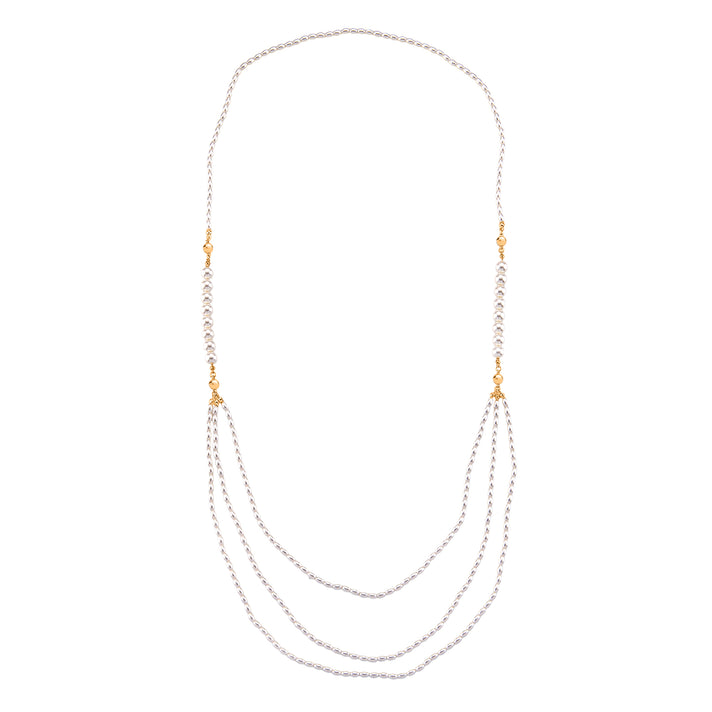 3 Piece Set - White Shell Pearl Detachable Bracelet and Necklace (Size - 17) with Magnetic Clasp 4403433 1
