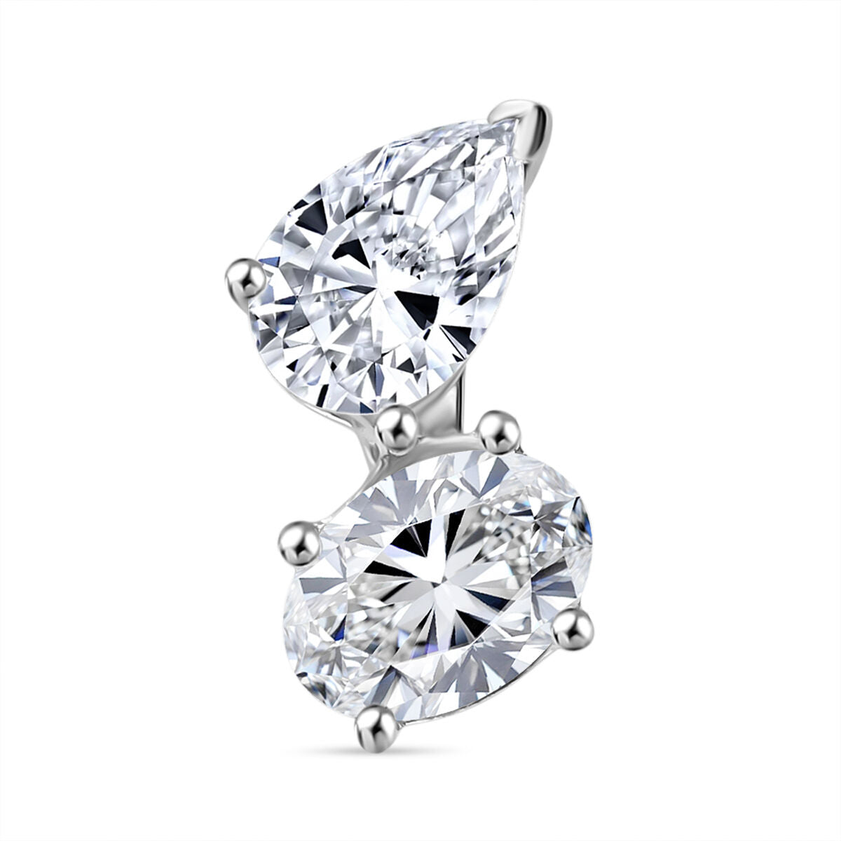 THE TOI ET MOI LUXURIANT 1 Ct. Lab Grown Diamond Pendant with Chain (Size 20) in Rhodium Overlay Sterling Silver 4404912 0
