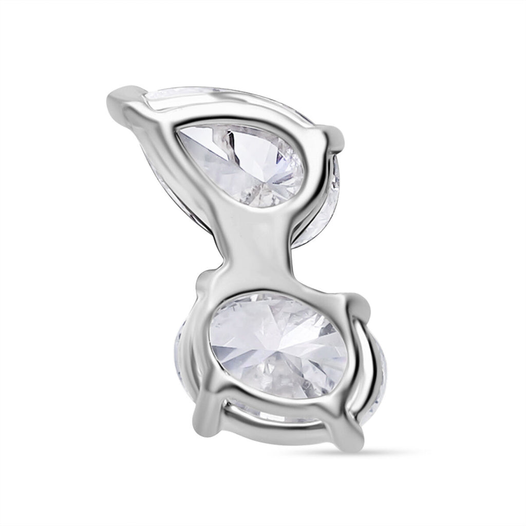 Lab Grown Diamond (VS/EF) Pendant with Chain (Size 18 + 2) in Rhodium Overlay Sterling Silver 0.98 Ct._4404912_3