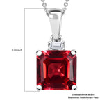 Luxuriant 9K White Gold - AGI Certified AAA Lab Grown Padparadscha Sapphire & Lab Grown Diamond (VS/E-F) Solitaire Pendant with Chain (Size 18) 3.52 Ct._4406720_5