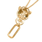 Designer Inspired - EverTrue - Natural Chrome Diopside Panther Pendant with Chain (Size 20) in Yellow Gold Tone_4412564_4