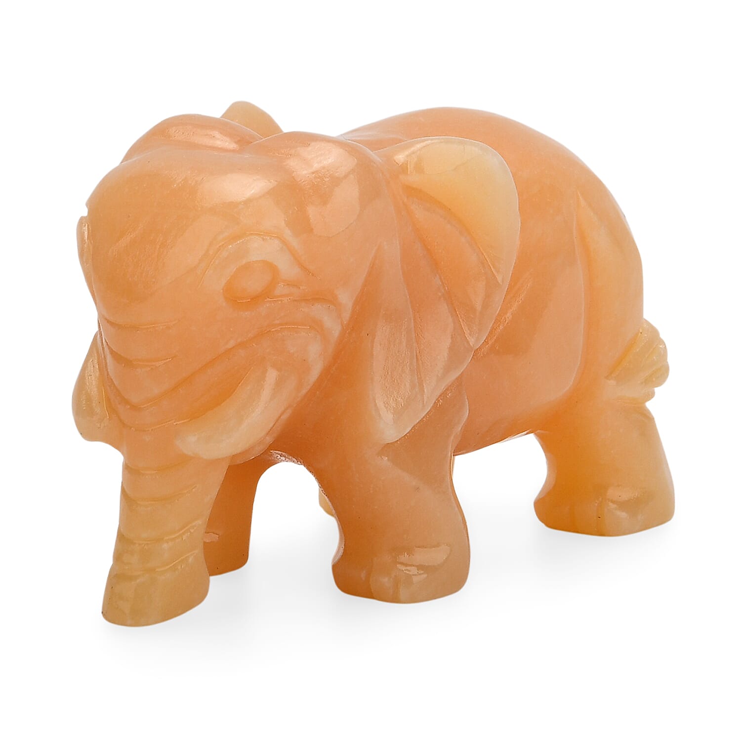 The Carved Treasure Collection - Honey Serpentine Carved Elephant Ornament 3205.00 Ct. V32536294 3