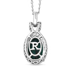 Lagoon Tourmaline  950 Platinum,  White Diamond Pendant with Chain (Size 20) 0.50ct, Platinum Wt. 6.88 Gms  5.500  Ct._4415783_4