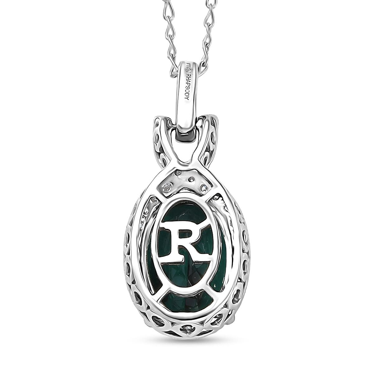 Certified and Appraised Lagoon Tourmaline and  White Diamond Pendant with Chain (Size 20) 0.50ct in 950 Platinum, Platinum Wt. 6.88 Gms  5.500  Ct. 4415783 4