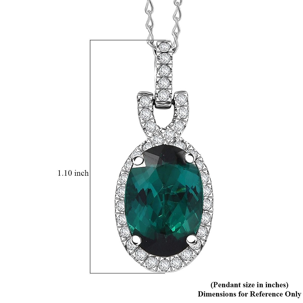Certified and Appraised Lagoon Tourmaline and  White Diamond Pendant with Chain (Size 20) 0.50ct in 950 Platinum, Platinum Wt. 6.88 Gms  5.500  Ct. 4415783 5
