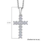 Luxuriant - Lab Grown Diamond (VS/E-F) Cross Pendant with Chain (Size 20) in Rhodium Overlay Sterling Silver_4418489_6