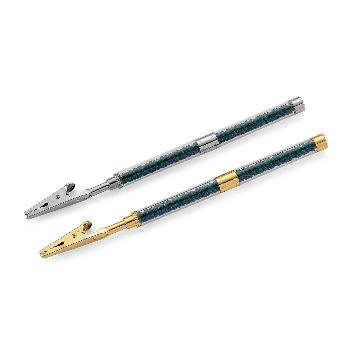 Set of 2 - Austrian Green Crystal Bracelet Buddies in Yellow Gold &amp; Silver Plated 4421663 0