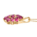 D'Joy Fissure Filled Ruby Floral Pendant with Chain (Size 20) in Yellow Gold Plated Sterling Silver 3.56 Ct._4421938_3