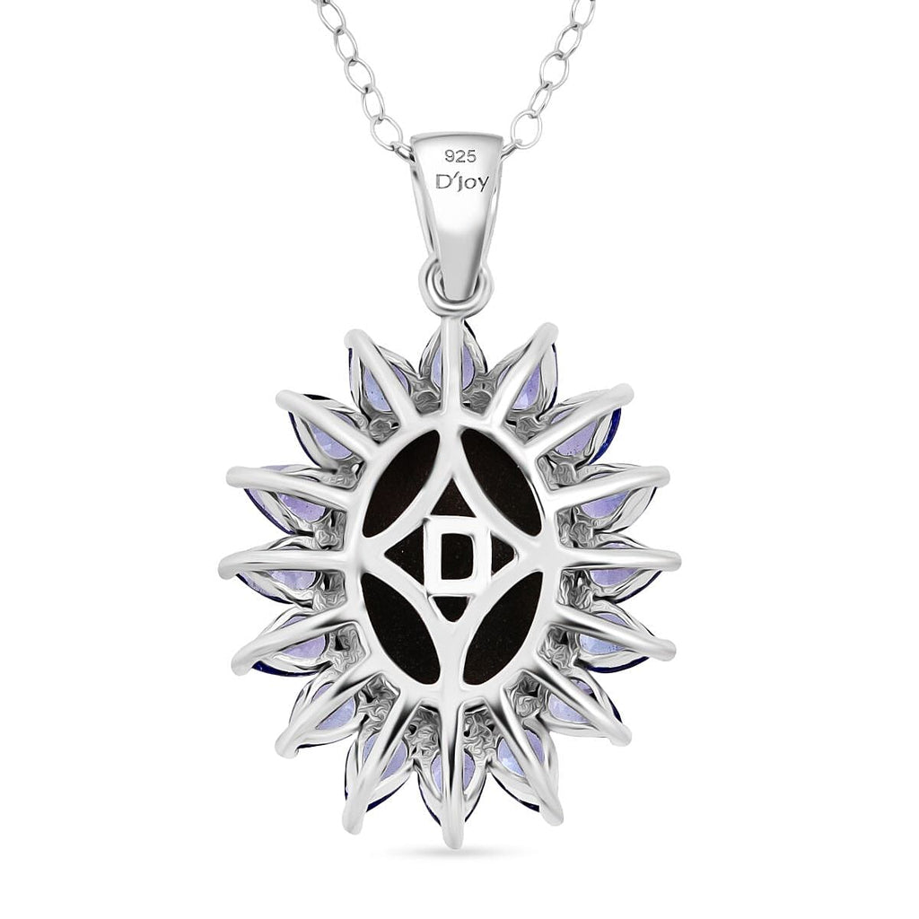 D'Joy Chantaburi Black Star Sapphire & Tanzanite Pendant with Chain (Size 20) in Rhodium Overlay Sterling Silver 14.44 Ct._4422053_4
