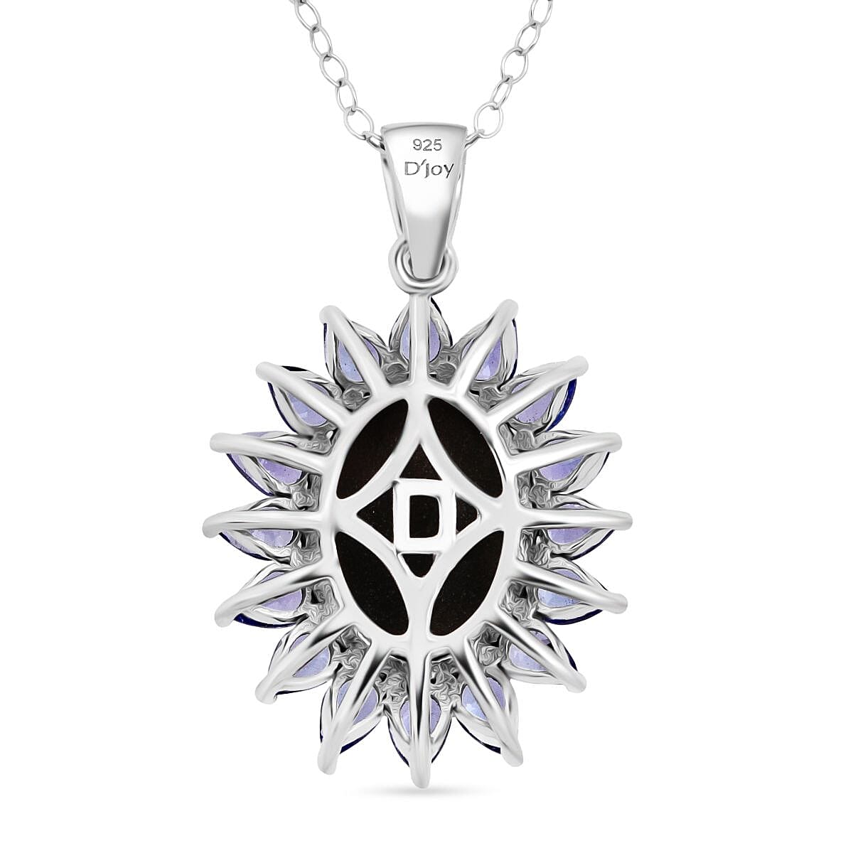 D'Joy Chantaburi Black Star Sapphire &amp; Tanzanite Pendant with Chain (Size 20) in Rhodium Overlay Sterling Silver 14.44 Ct. V32528559 4