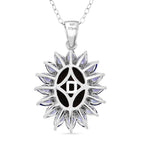 D'Joy Chantaburi Black Star Sapphire & Tanzanite Pendant with Chain (Size 20) in Rhodium Overlay Sterling Silver 14.44 Ct._4422053_4