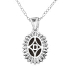 D'Joy - Chantaburi Black Star Sapphire & Black Diamond Halo Pendant with Chain (Size 20) in Rhodium Overlay Sterling Silver 11.05 Ct._4422056_4