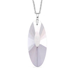 Set of 2 - Yellow & Pink Colour Crystal Oval Solitaire Pendant with Chain (Size 24)_4424653_6