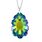 Green Magic Color Crystal Pendant with Chain (Size 24) in Silver Tone (60x39)_4424661
