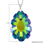 Green Magic Color Crystal Pendant with Chain (Size 24) in Silver Tone (60x39)_4424661_5