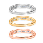D'Joy Set of 3 - White Diamond Ring in Rhodium Overlay & 18K Vermeil Yellow & Rose Gold Plated Sterling Silver 0.51 Ct, Silver Wt. 5.50 Gms._4424930_4
